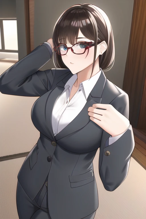 [NovelAI] glasses woman indoors Masterpiece suit [Illustration]